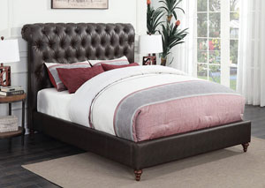 Image for Gresham Brown & Bourbon Upholstered Queen 4 Piece Bedroom Set