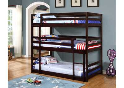 Image for Cappuccino Triple Twin Bunk Bed