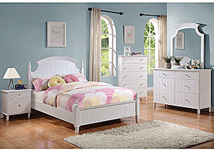 Image for White Full Bed, Dresser & Mirror