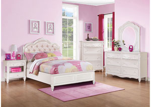 Image for White Twin Bed w/Dresser & Mirror