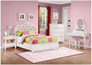 Image for White Twin Bed w/Dresser & Mirror