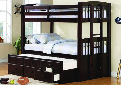 Image for Logan Cappuccino Twin/Twin Bunk Bed (No Underbed Storage)