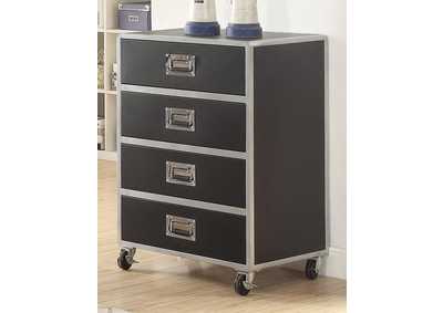 Image for Leclair Black / Silver 4 Drawer Chest