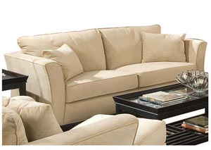 Image for Park Place Cream & Cappuccino Durable Colored Velvet Sofa