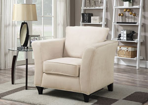 Park Place Cream & Cappuccino Colored Velvet Chair
