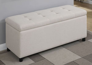 Image for White Upholstered Storage Bench