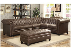 Dark Brown Extended Sectional