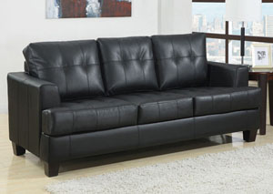 Samuel Black Bonded Leather Sleeper Sofa