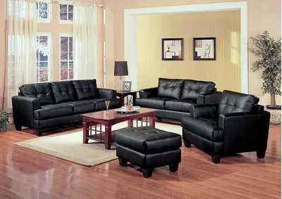 Image for Samuel Black Bonded Leather Ottoman