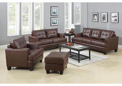 Image for Samuel Dark Brown Bonded Leather Love Seat