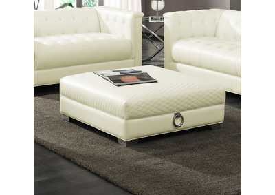 Image for Chaviano Upholstered Ottoman Pearl White