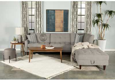 Barton Upholstered Tufted Sectional Toast and Brown