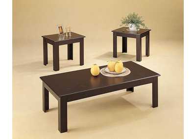 Black Oak Veneer Parquet 3pc Table Set