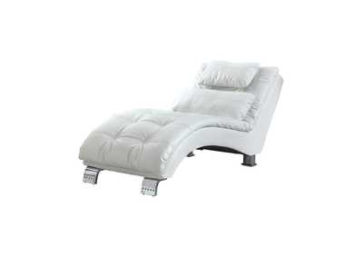 Image for Chrome Dilleston Contemporary White Chaise