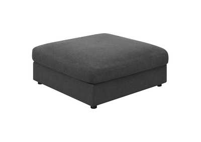 Image for Serene Upholstered Rectangular Ottoman Charcoal