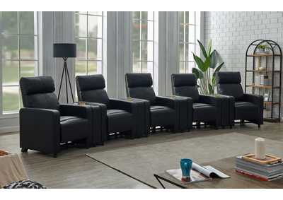 Image for Toohey Upholstered Tufted Recliner Living Room Set Black