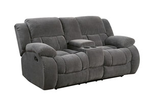 Image for Gray Reclining Console Loveseat
