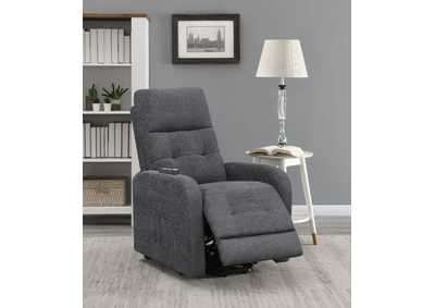 Image for Howie Tufted Upholstered Power Lift Recliner Charcoal