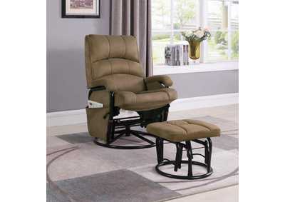 Image for Brown / Black Microfiber Glider Rocker w/ Ottoman