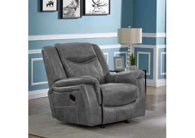 Image for Conrad Upholstered Motion Glider Recliner Grey