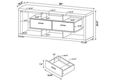 Darien 2-Drawer Rectangular Tv Console White,Coaster Furniture