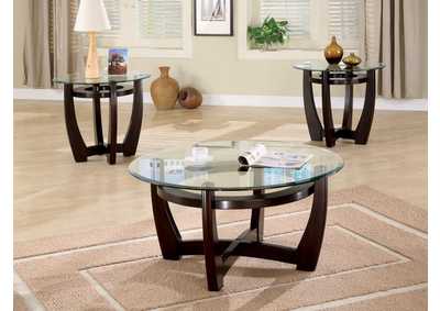 Image for 3pc Glass Top Occasional Table Set