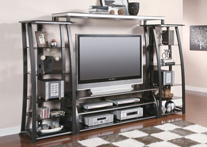 Image for Black/ Silver Tv Console