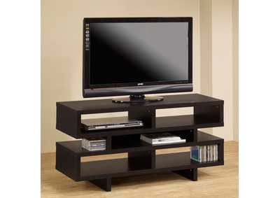 Parker TV Console with 5 Open Compartments Cappuccino,Coaster Furniture