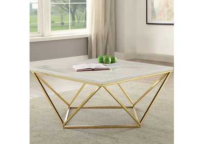 Image for Meryl Square Coffee Table White and Gold