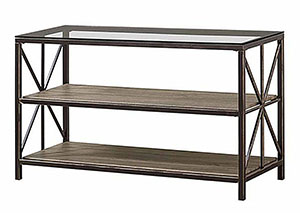 Image for Black Brush Gold Sofa Table