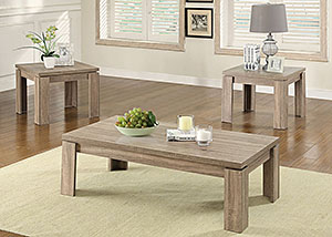 Image for Distressed Brown 3 Pc Table Set