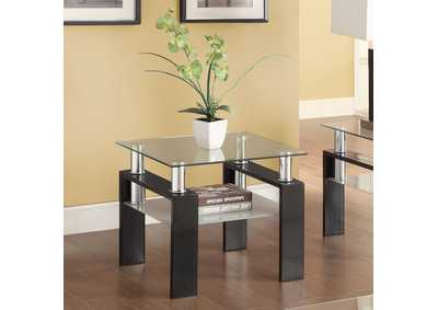 Image for Dyer Tempered Glass End Table with Shelf Black