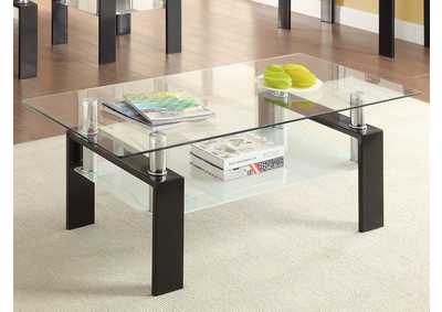 Image for Dyer Tempered Glass Coffee Table with Shelf Black