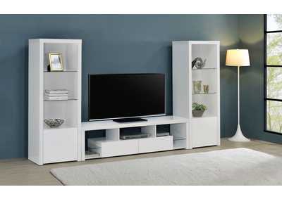 Jude 3-piece Entertainment Center With 71" TV Stand White High Gloss