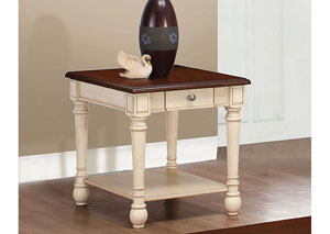 Image for Dark Cherry/ Antique White End Table
