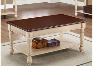 Image for Dark Cherry/ Antique White Coffee Table