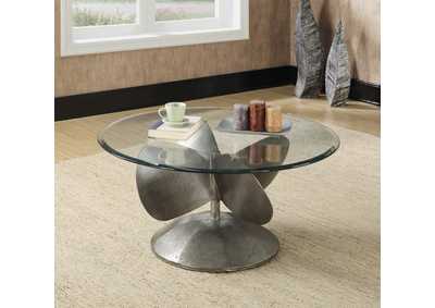 Image for Grey Coffee Table w/Glass Top