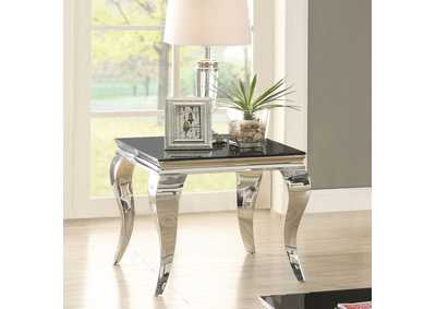 Image for Luna Square End Table Chrome and Black