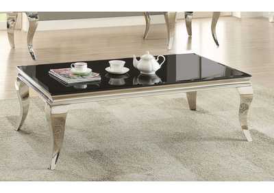 Image for Luna Rectangular Coffee Table Chrome and Black