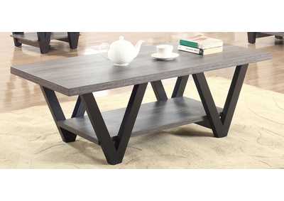 Image for Stevens V-shaped Coffee Table Black and Antique Grey