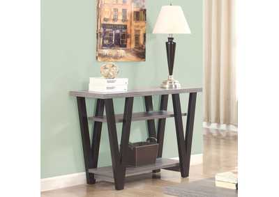 Image for Stevens V-shaped Sofa Table Black and Antique Grey