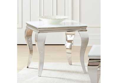 Image for Luna Square End Table White and Chrome