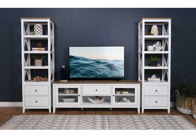 Angela 3-piece Entertainment Center With 67" TV Stand Brown and White