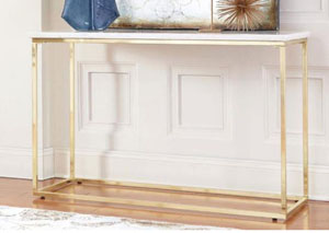 Image for White/Brushed Brass Sofa Table
