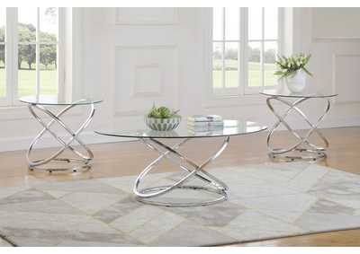 Image for Warren 3-piece Occasional Set Chrome and Clear