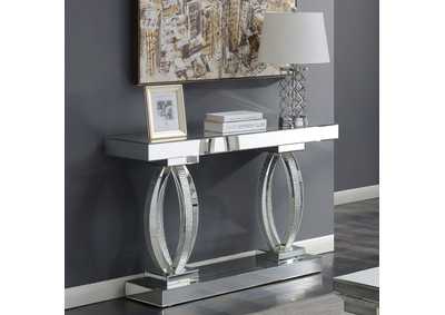 Image for Amalia Rectangular Sofa Table with Shelf Clear Mirror