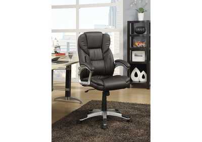 Kaffir Adjustable Height Office Chair Dark Brown and Silver,Coaster Furniture