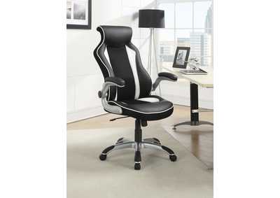 Dustin Adjustable Height Office Chair Black and Silver