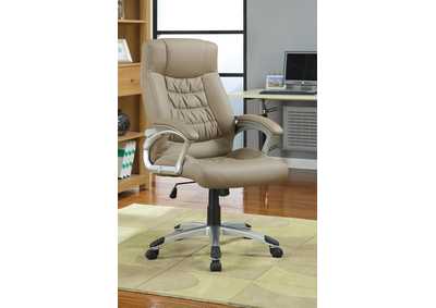 Beige & Silver Office Chair