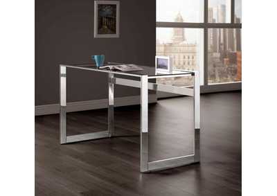 Hartford Glass Top Writing Desk Chrome,Coaster Furniture